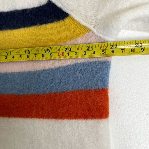 Madewell Placed Stripe Allister Pullover Sweater Wool Alpaca Cream Women Medium - Picture 9 of 12